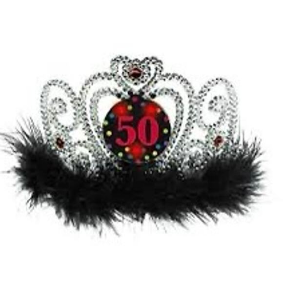 LIGHT UP TIARA 50TH BIRTHDAY PARTY CELEBRATION MILSTONE GROWN SEXY - Picture 1 of 5